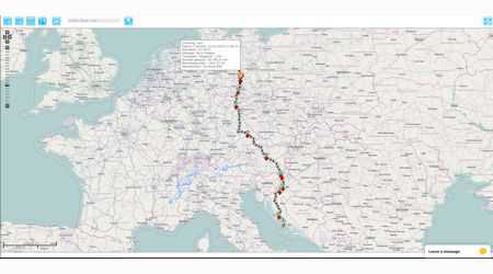 Auswertung der Transporttemperatur auf der Route